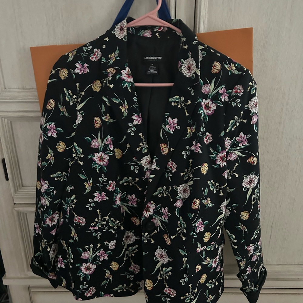 Floral Black Blazer